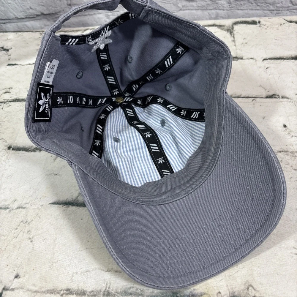 Adidas Hat Trefoil Logo Gray Strap‎ back Unisex One Size 100% Cotton Ball Cap